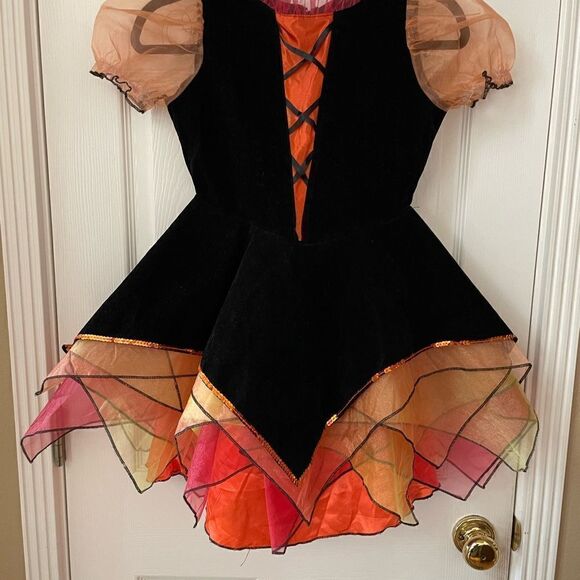 Chasing Fireflies Autumn Whimsical Asymmetrical Velvet Sequins Girls Dress 12 - Picture 3 of 16